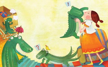 图为:《爱笑的小鳄鱼》(看画册)