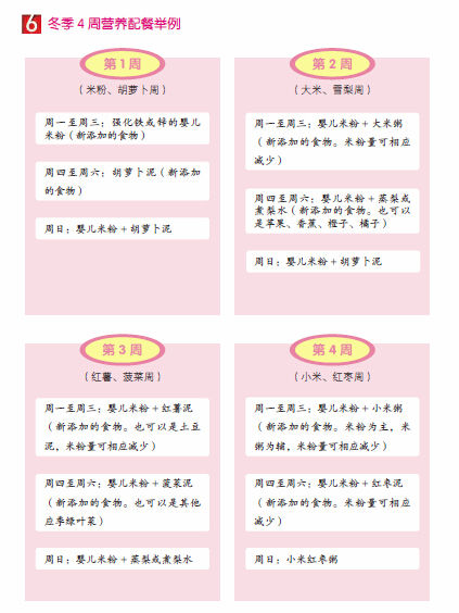 冬季4周营养配餐