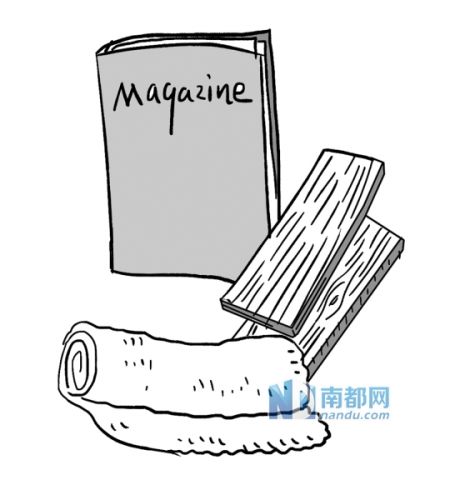 杂志、卷起的毛巾或几块木头都可以用来做夹板。 杂志、卷起的毛巾或几块木头都可以用来做夹板。
