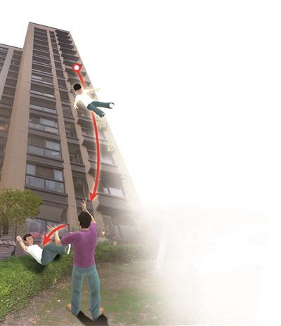 孩子坠楼着地前被人托了一下。 孩子坠楼着地前被人托了一下。